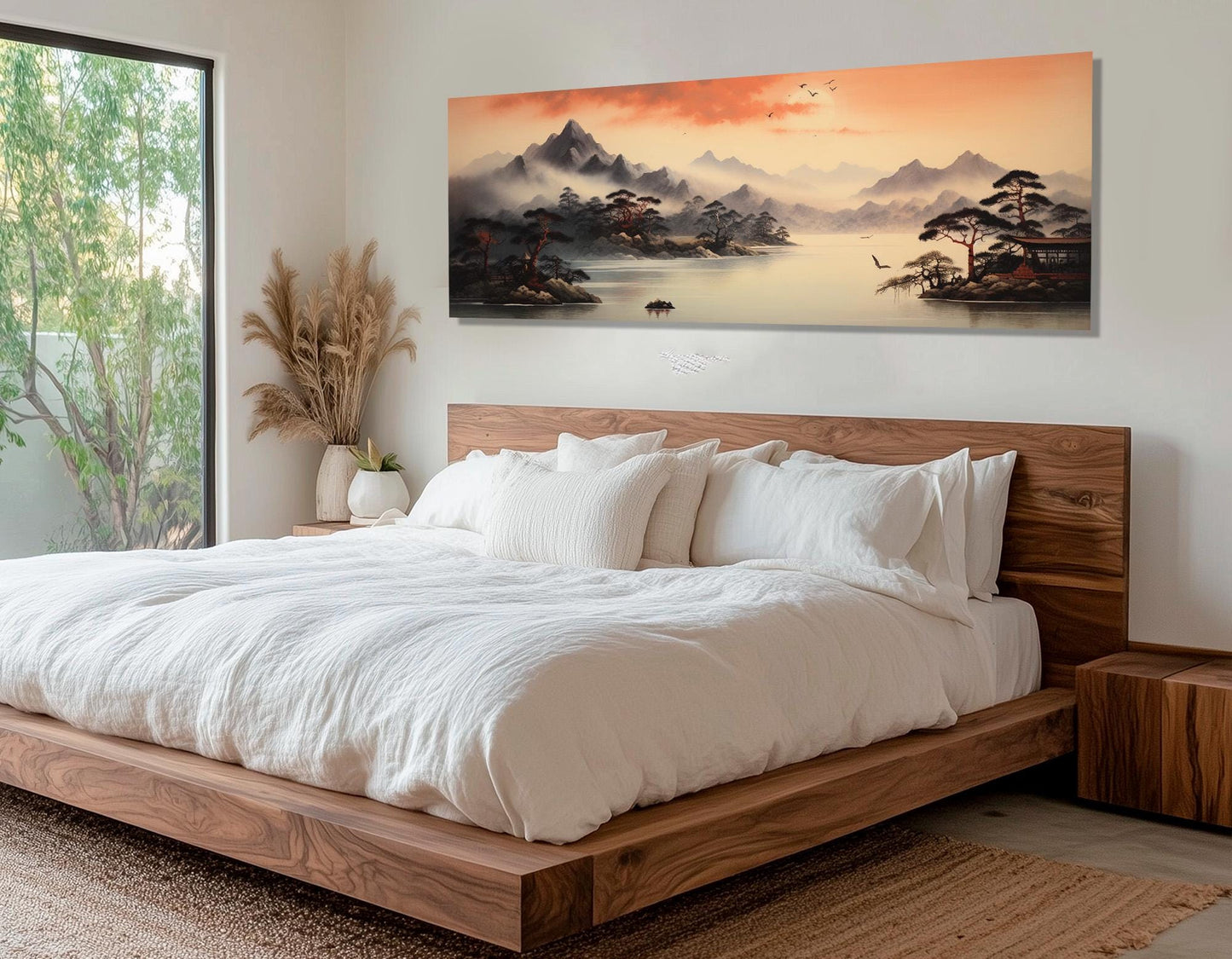 Asian Nature Canvas Print – Soft Tones Wall Art | Framed & Ready to Hang