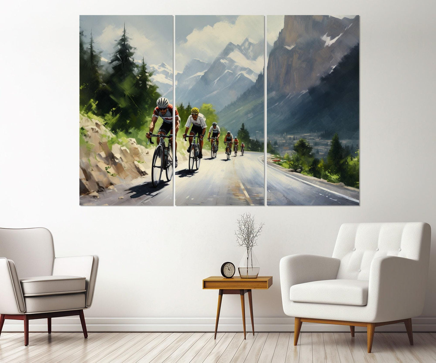 Cycling Canvas Print – Abstract Velo Sport Painting | Ready To Hang Framed Art