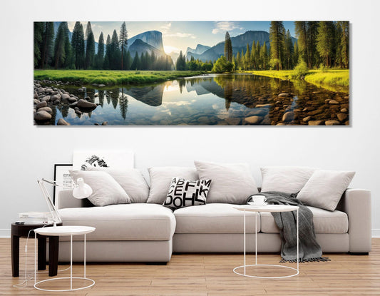 Yosemite Valley Canvas Print – Large Scenic Mountain Art | Framed Canvas Ready to Hang