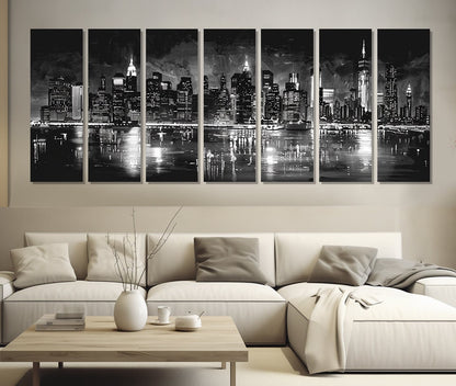New York Wall Art – Large Black White Canvas Print | Framed Cotton Artwork