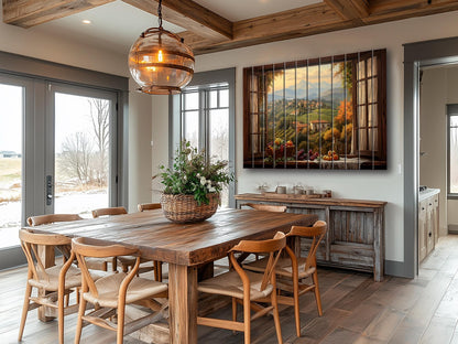 Rustic Wood Wall Art – Tuscany Open Window Print on Wood | Italian Decor