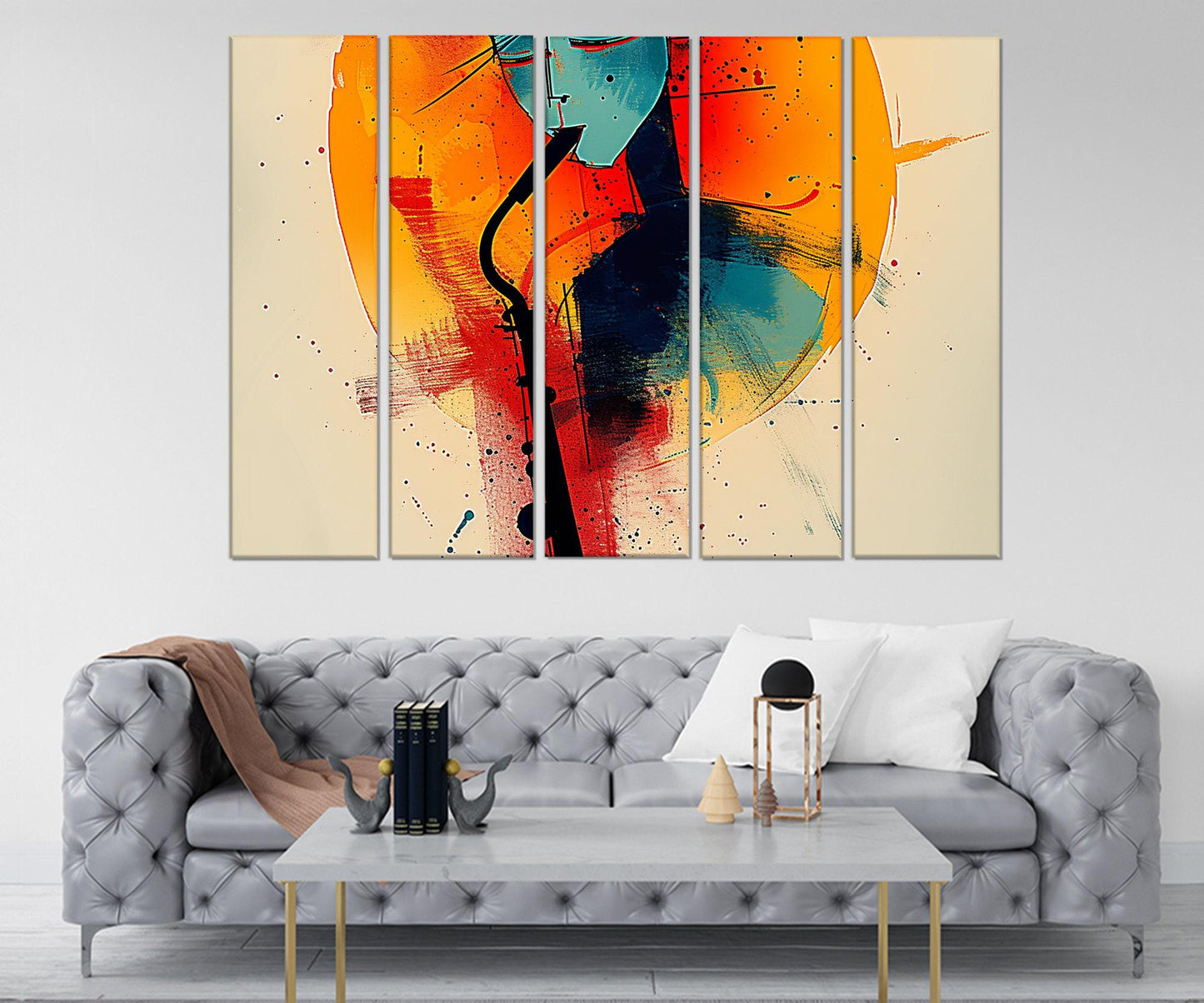 Music Canvas Print - Abstract Music Wall Decor | Framed Ready to Hang Artwork
