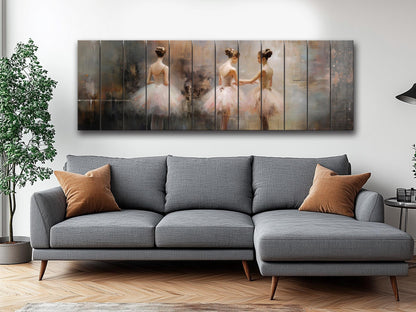 Wood Wall Art - Expressive Ballerina Print on Wood | Handcrafted Ballet Art Decor