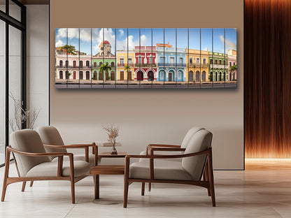 Puerto Rico Wood Wall Art – Rustic San Juan Wall Decor with Abstract Wood Plank Design