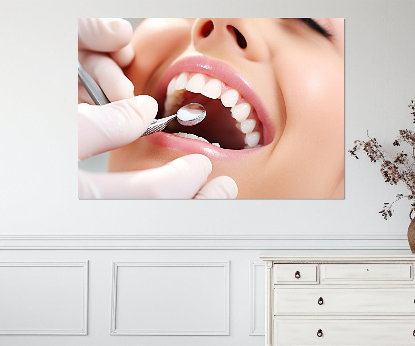 Dentist Wall Art – Framed Canvas Print | Smile Canvas Art | Gift for Dentist