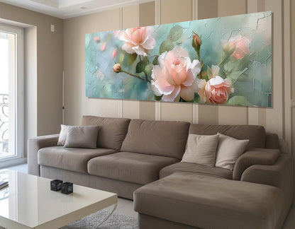 Roses Canvas Print – Impressionist Wall Art | Soft Colors Rose Framed Decor