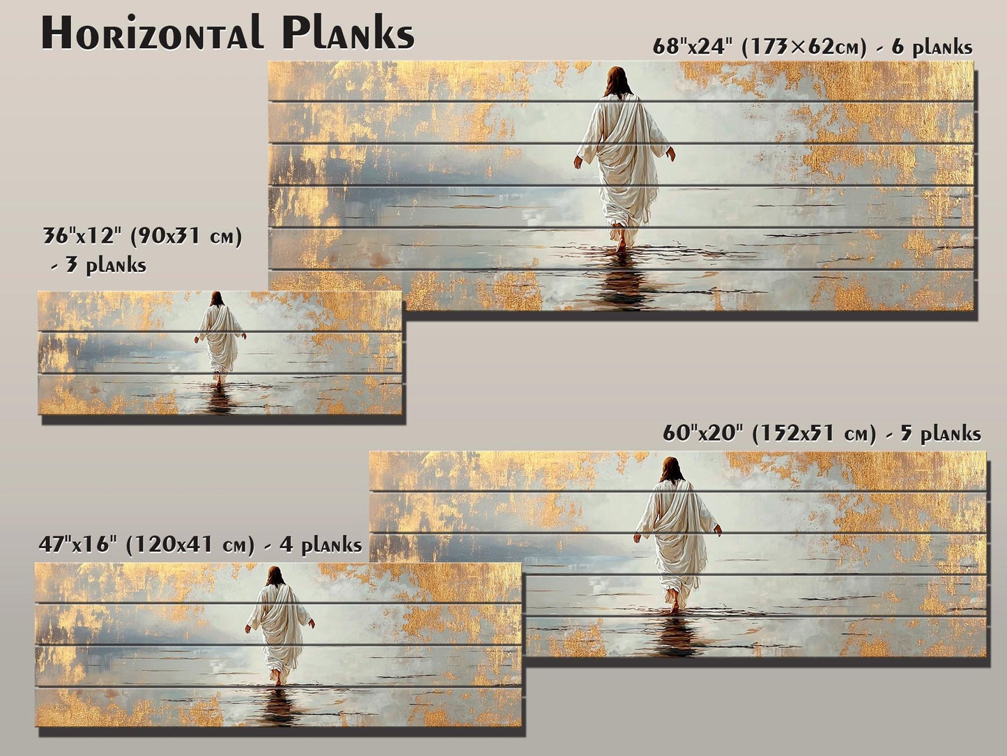 Jesus Walking on Water | Biblical Wall Art - Christian Wood Print Decor