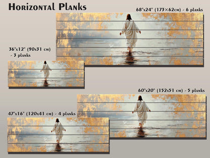 Jesus Walking on Water | Biblical Wall Art - Christian Wood Print Decor