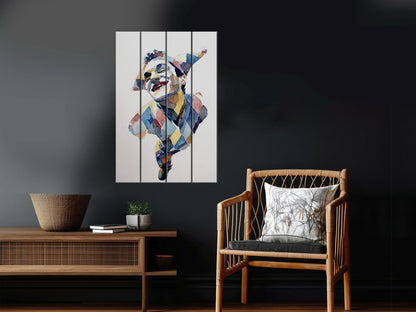 Wooden Wall Art - Rustic Wood Print Jester Watercolor on Natural Wood Plank Painting
