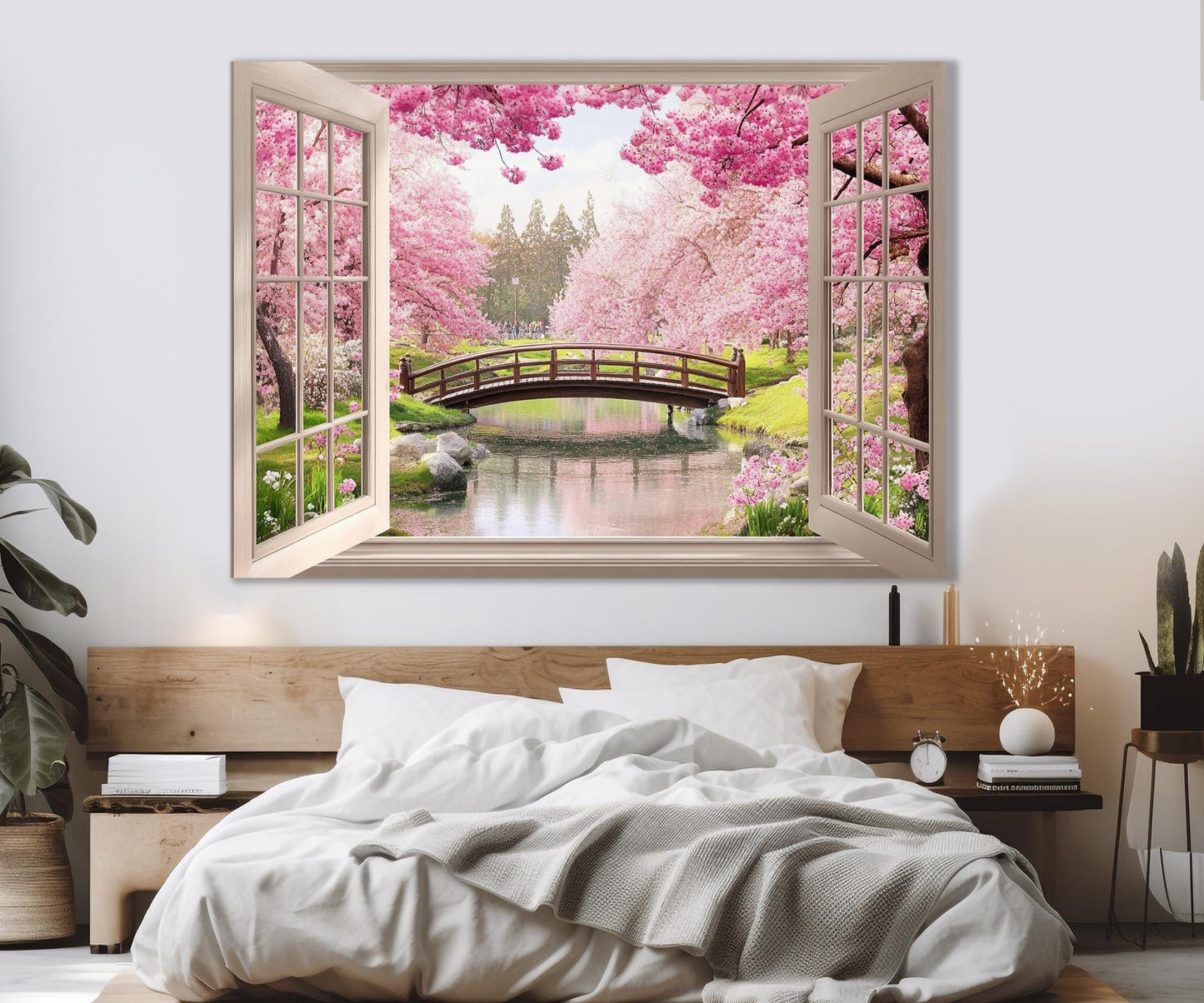 Cherry Blossom Canvas Print – Japanese Landscape Art | Framed & Ready to Hang