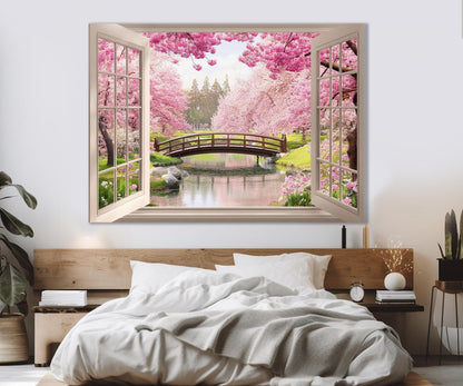 Cherry Blossom Canvas Print – Japanese Landscape Art | Framed & Ready to Hang