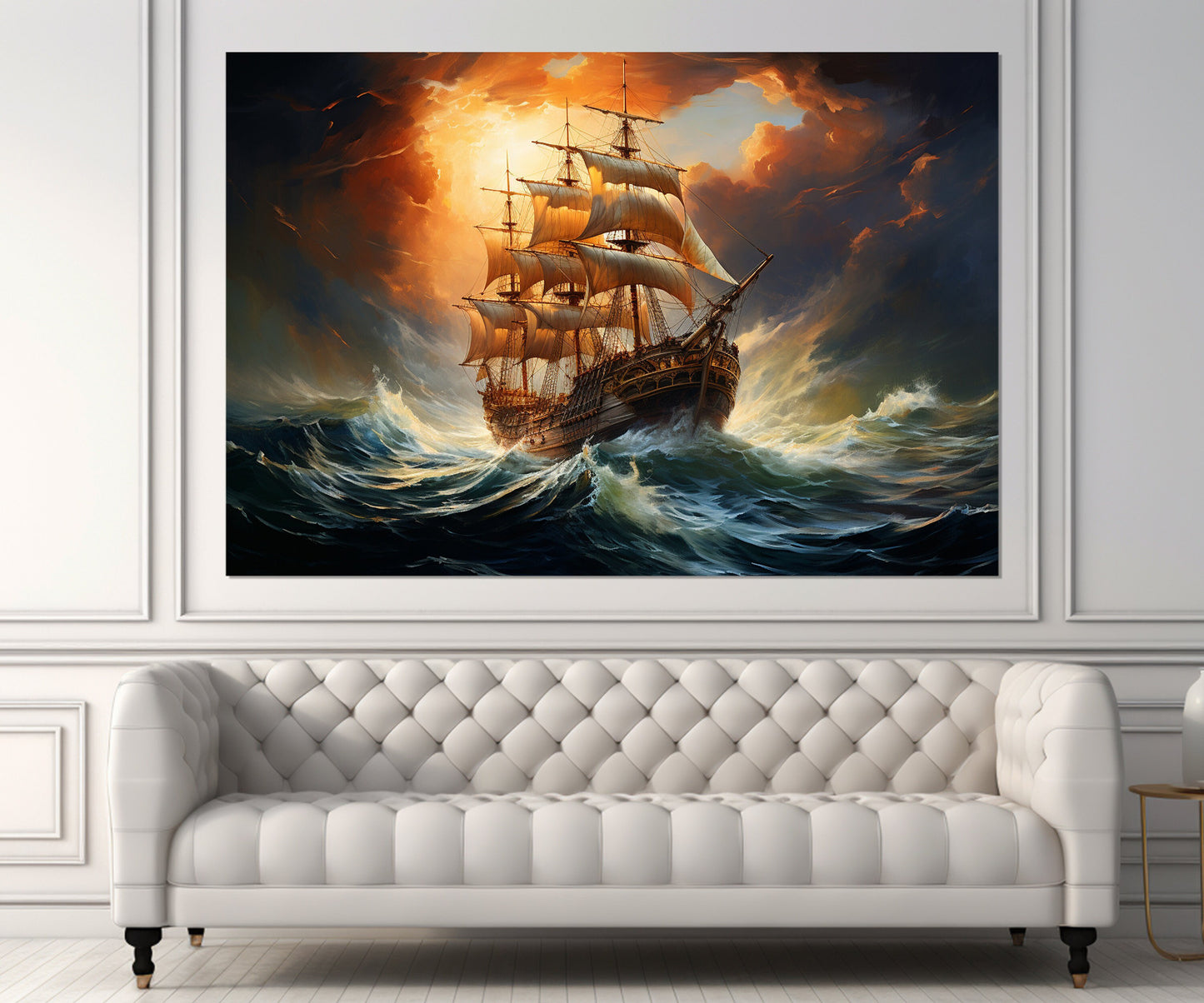 Sailboat Canvas Print – Scenic Sailing Painting | Framed Canvas Art, Ready to Hang
