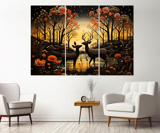 Fantasy Deer Canvas Print - Framed Canvas Print | Deer Wall Art in Forest Decor