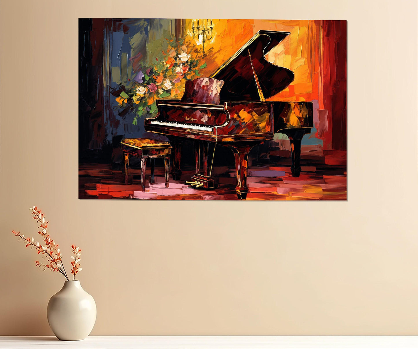 Grand Piano Canvas Print – Framed Piano Wall Art | Ready to Hang Music Decor