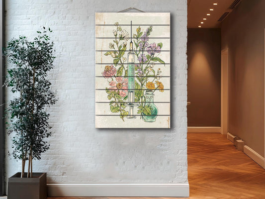 Rustic Wood Wall Art – Vintage Medical Decor | Farmhouse Apothecary Style Print