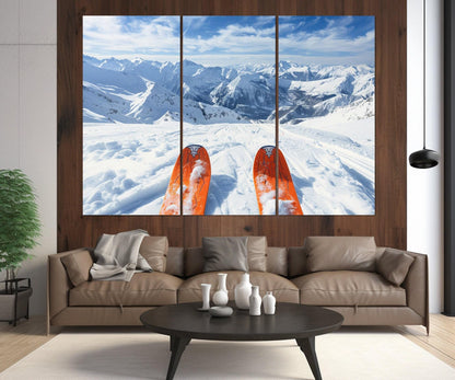 Skiing Wall Art - POV Ski Riding Canvas Print | Framed Ski Instructor Gift