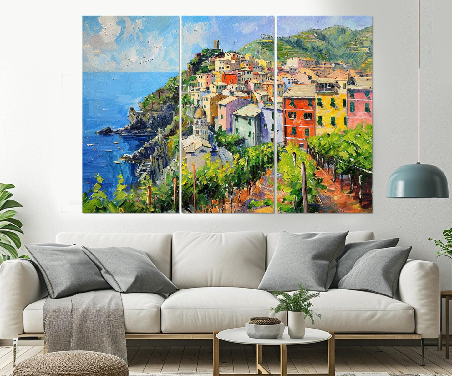 Cinque Terre Canvas Print - Framed Cotton Art | Corniglia Poster, Gallery Wrapped