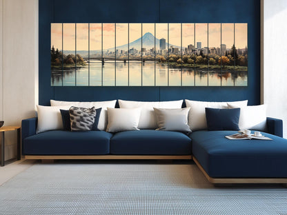 Vintage Portland Print on Natural Wood – Oregon Wall Art