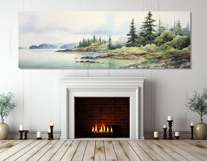Isle Royale Canvas Print – Misty Forest Painting | Framed & Ready to Hang Wall Art