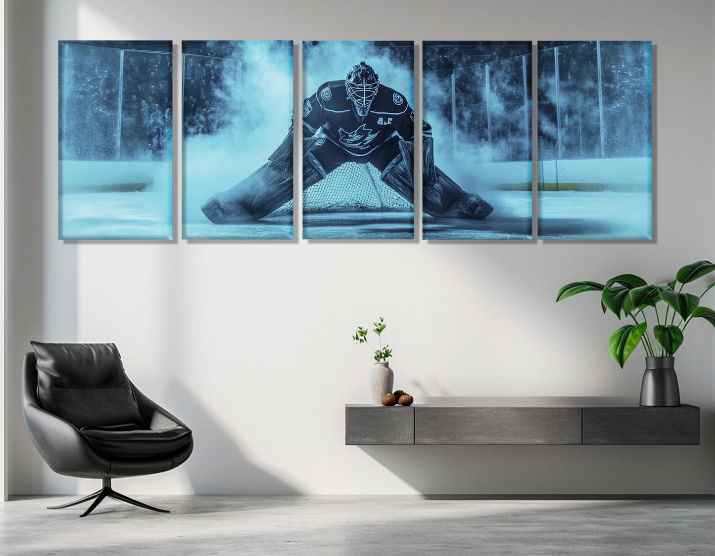 Ice Hockey Wall Art – Abstract Hockey Canvas Print | Ready to Hang Sports Decor