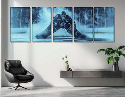 Ice Hockey Wall Art – Abstract Hockey Canvas Print | Ready to Hang Sports Decor