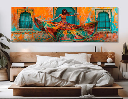 Indian Woman Canvas Print – Large Rajasthan Wall Art | Framed Cotton Gallery Canvas