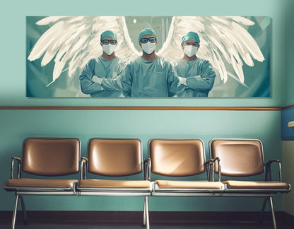 Surgeon Canvas Print – Angel Wings Painting | Framed & Ready to Hang Medical Wall Art