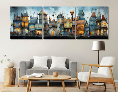 Van Gogh Canvas Print – High Quality City Houses Canvas Wall Art, Ready to Hang