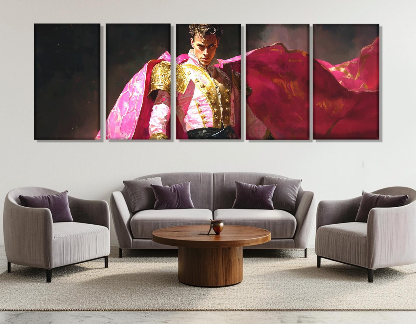 Toreador Canvas Print – Framed Cotton Canvas | Abstract Corrida Wall Art Ready to Hang