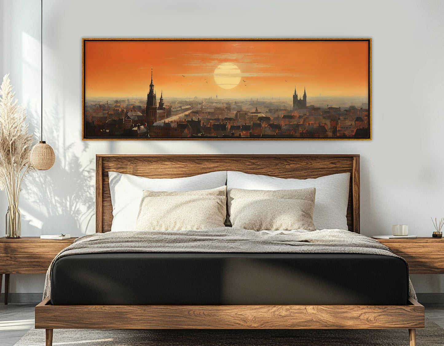 Abstract Brussels Wall Art, Brussels Skyline Canvas Print, Belgium Painting, Framed & Ready to Hang