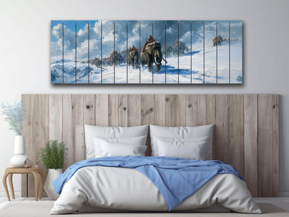 Hannibal Barca Wood Print – Alpine Crossing Historical Wall Art on Wood Panel