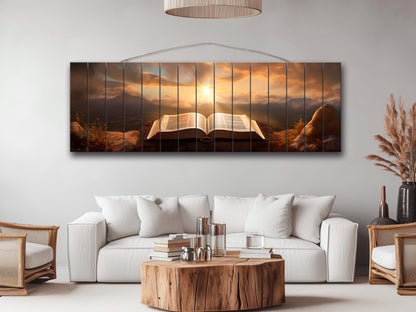 Bible Wall Art – Rustic Bible Print on Wood | Christian Wall Decor & Natural Wood Print