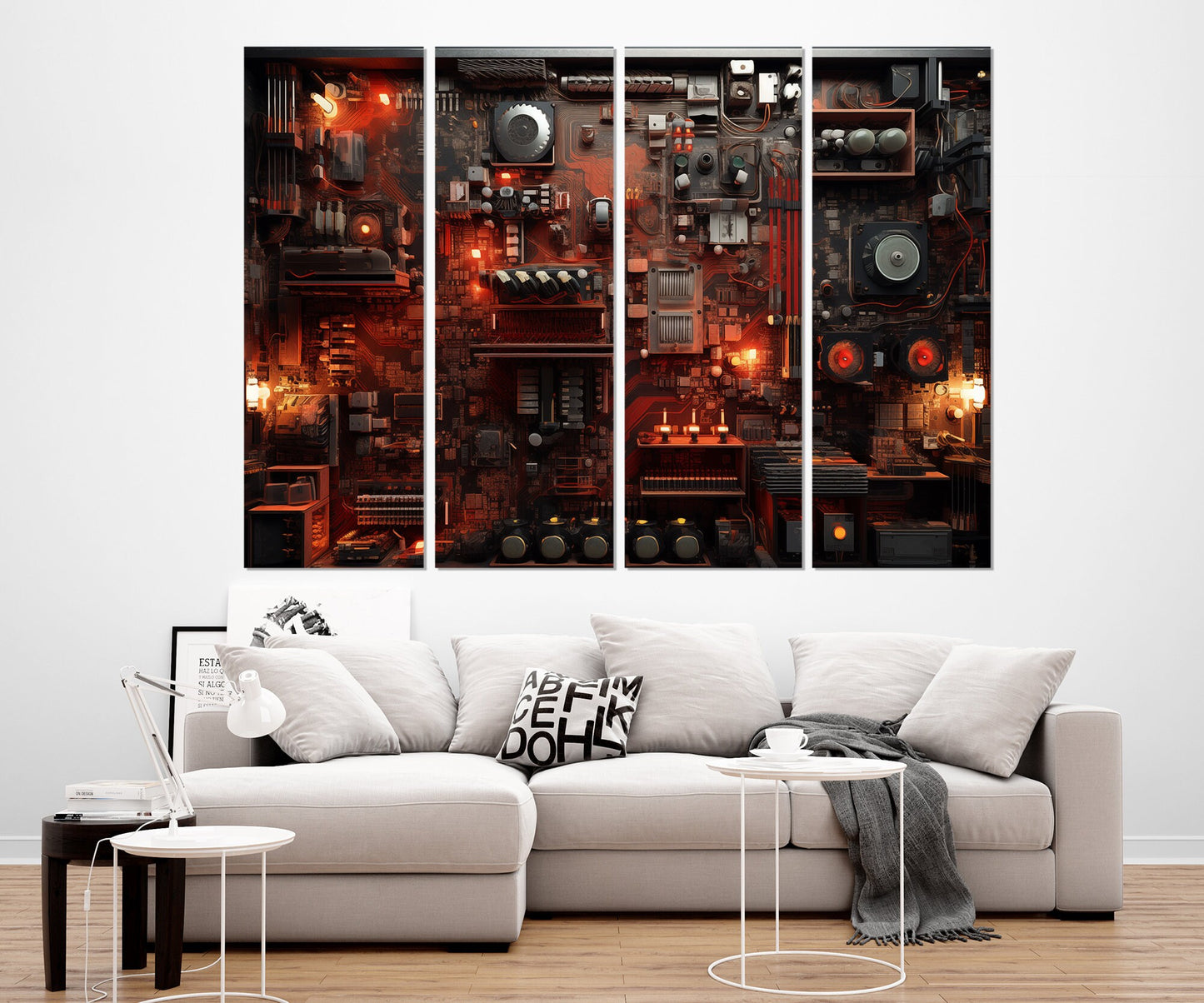 Abstract Circuit Canvas – Modern Technology Print | High Quality Cotton Canvas Wall Art