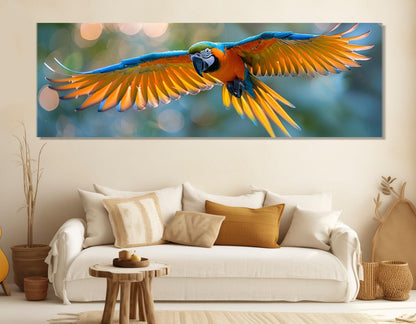 Large Macaw Parrot Canvas Print, Parrots Wall Art, Parrot Canvas Art, Parrot Painting, Framed and Ready to Hang