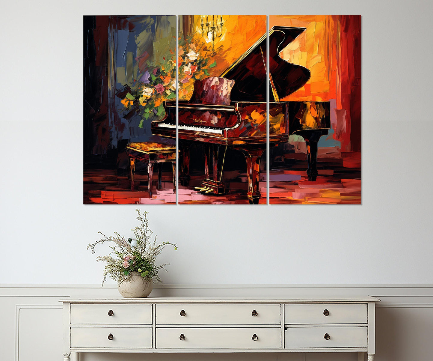 Grand Piano Canvas Print – Framed Piano Wall Art | Ready to Hang Music Decor