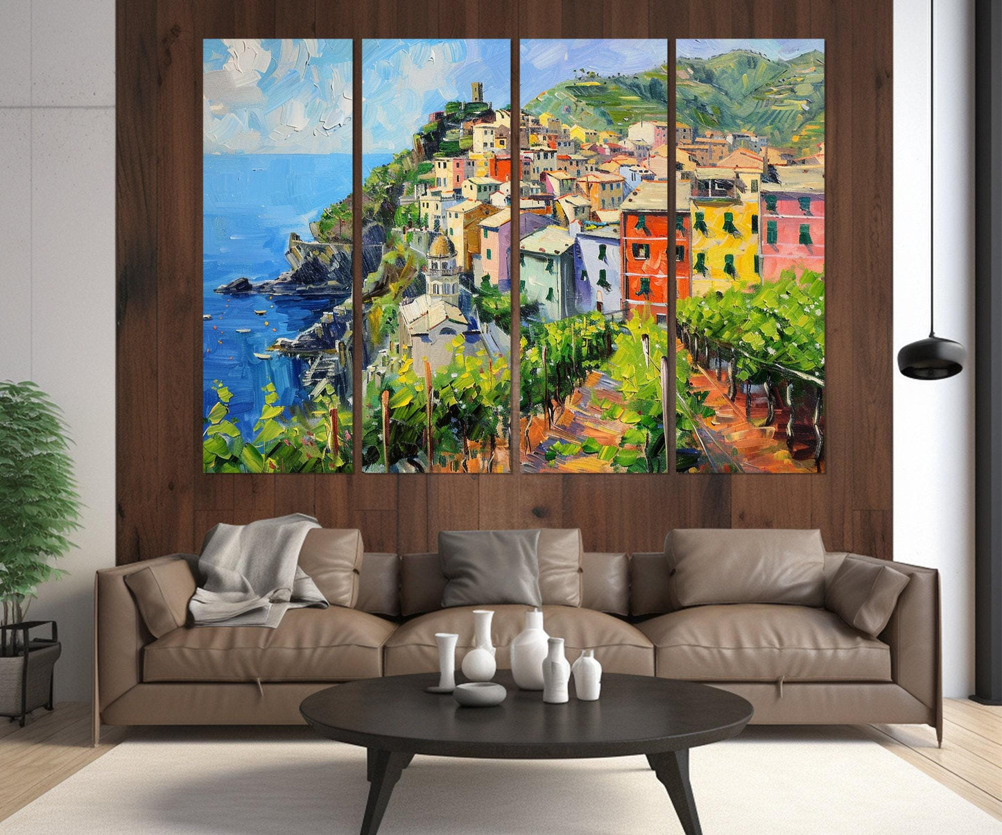 Cinque Terre Canvas Print - Framed Cotton Art | Corniglia Poster, Gallery Wrapped