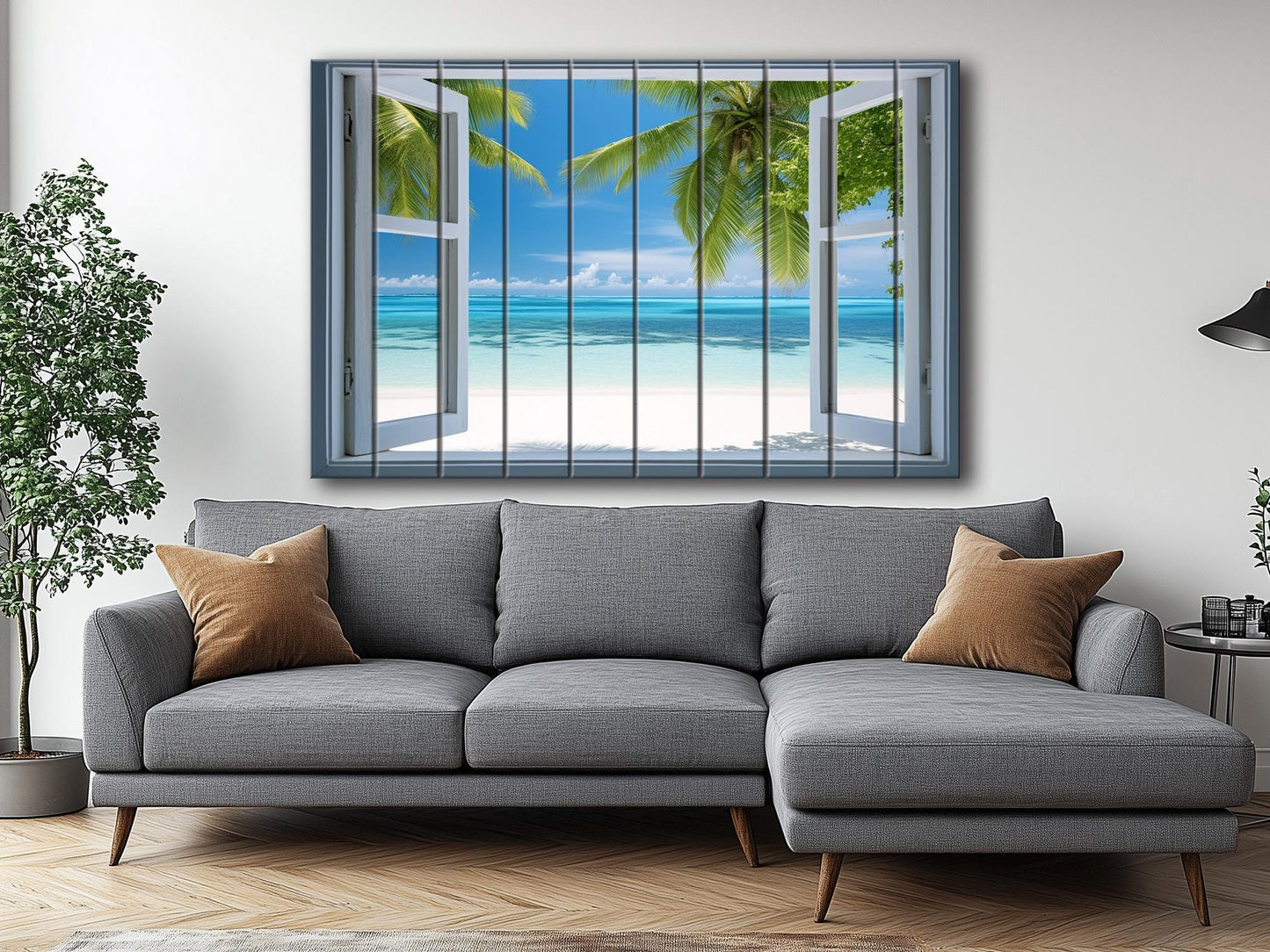 Wood Wall Art – Maldives Beach Print on Wood | Tropical Wooden Wall Decor