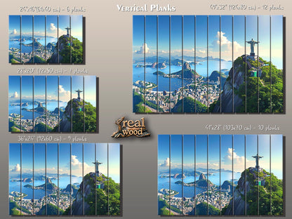 Rio De Janeiro Wall Art - Rustic Wood Plank Artwork Featuring Christ the Redeemer