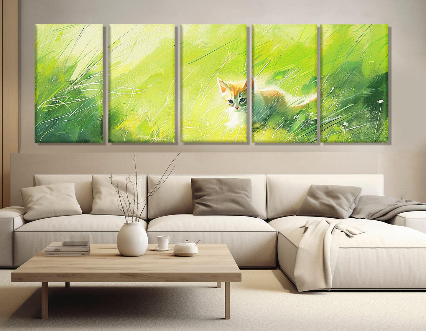 Kitty Canvas Print - Framed Cotton Canvas Painting | Ready to Hang Art
