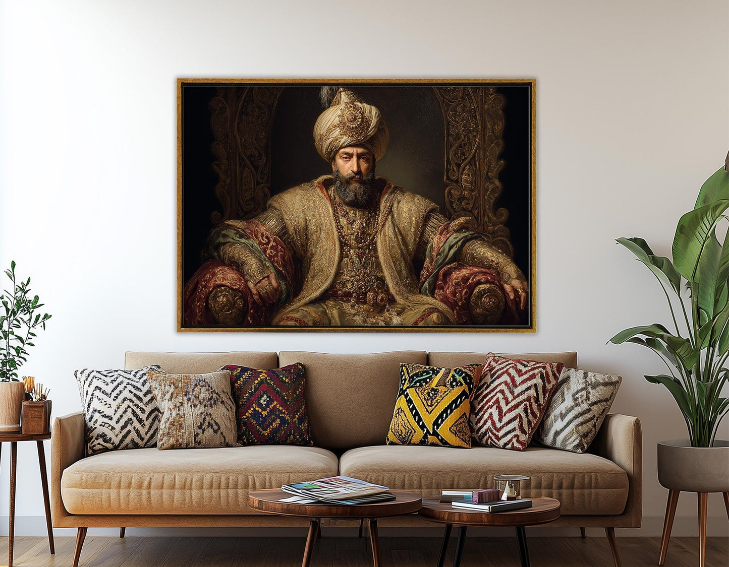Ottoman Throne Canvas Framed Print – Suleiman The Magnificent Historical Wall Art