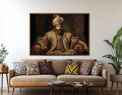 Ottoman Throne Canvas Framed Print – Suleiman The Magnificent Historical Wall Art