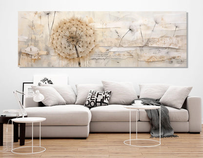 Abstract Dandelion Painting - Large Cotton Canvas Print | Floral Wall Art Ready to Hang