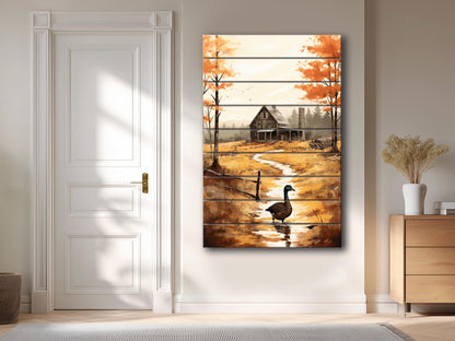 Rustic Farm Wall Art – Natural Wood Print | Farmhouse Rustic Decor