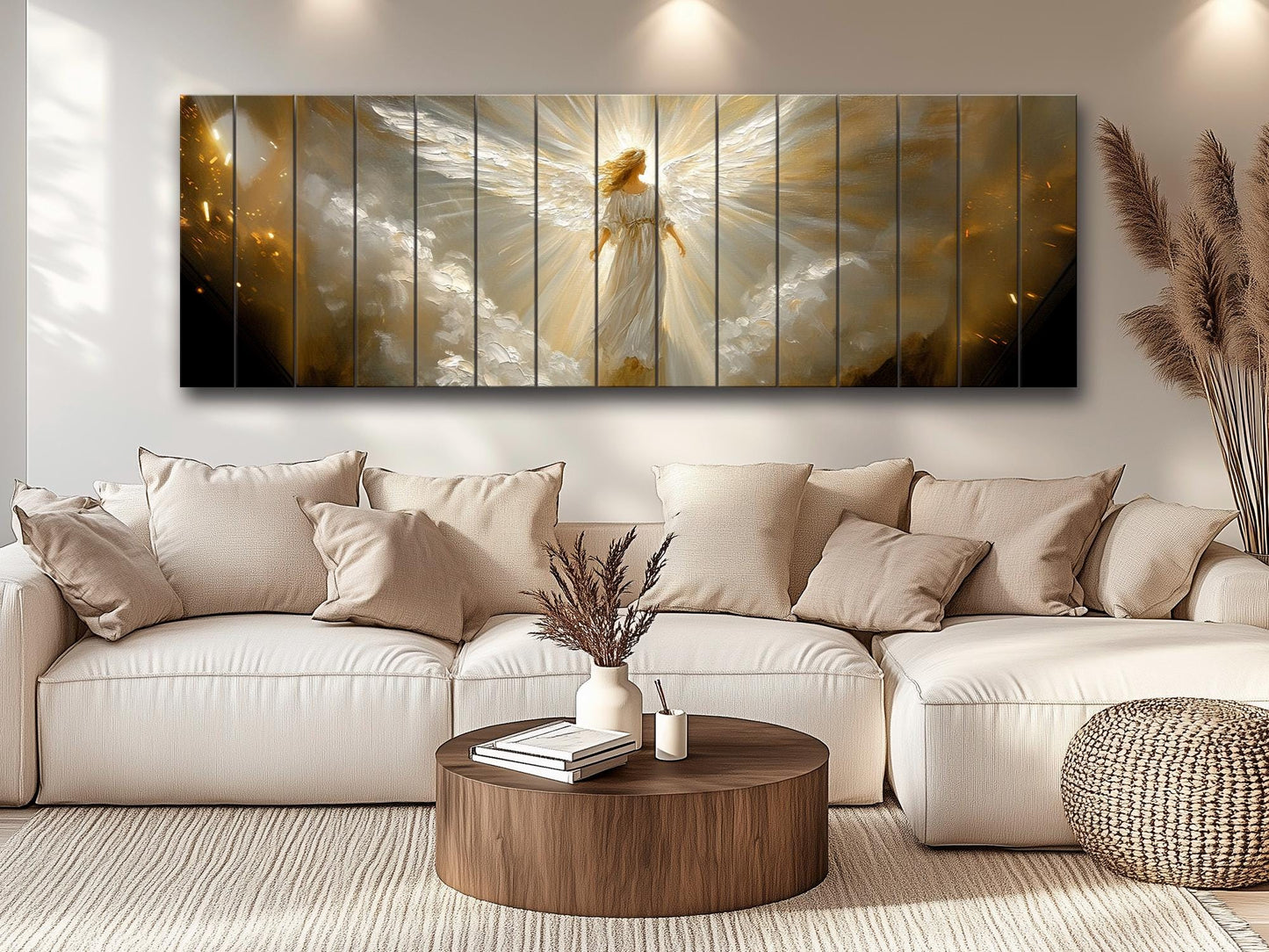Angel Wood Wall Art - Printed Natural Wood Rustic Farmhouse Religious Decor