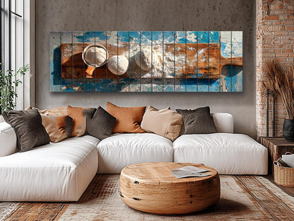 Rustic Kitchen Wall Art – Farmhouse Wood Plank Baker Print with Natural Texture