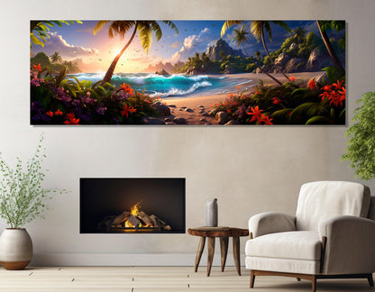 Beach Canvas Print – Large Tropical Wall Art | Framed & Ready to Hang Canvas