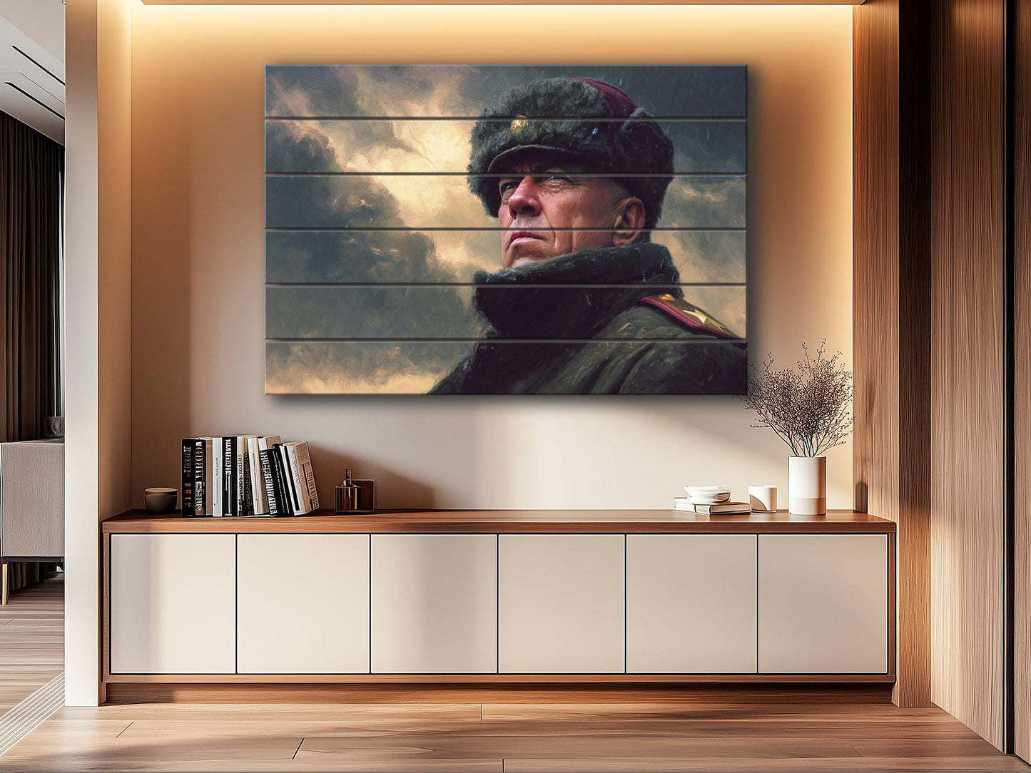 Georgy Zhukov WW2 Print on Wood