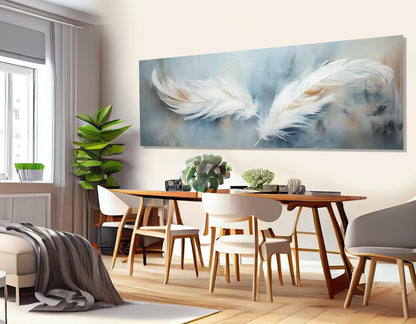 Neutral Tones Canvas Print – Minimalist Wall Art | Feather Painting Art, Ready to Hang