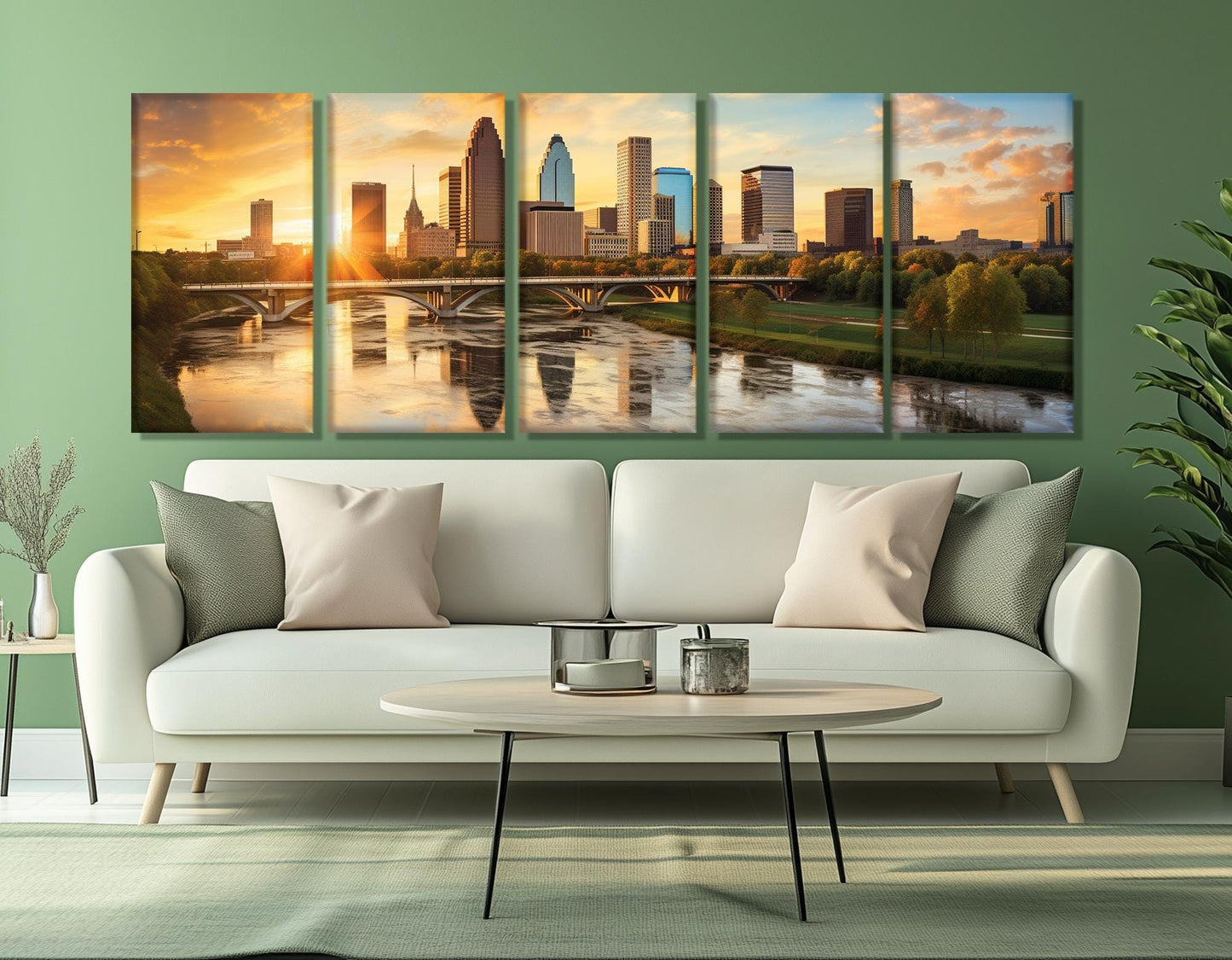 Columbus Canvas Print – Large Abstract City Artwork | Gallery Wrapped Cotton Canvas