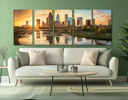 Columbus Canvas Print – Large Abstract City Artwork | Gallery Wrapped Cotton Canvas